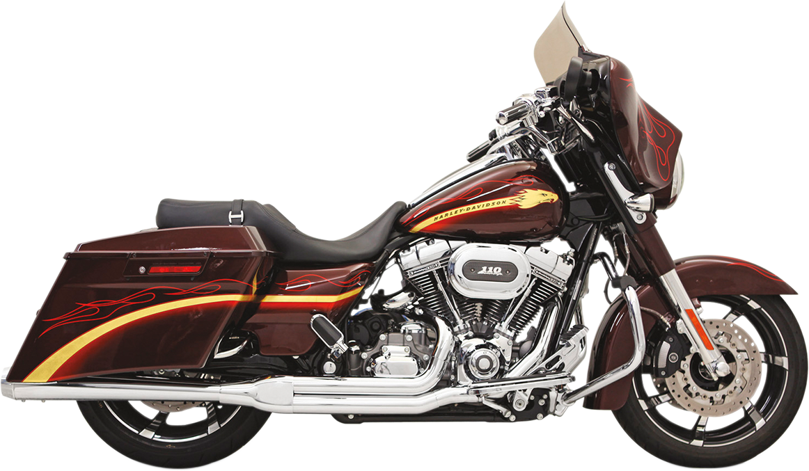 BASSANI XHAUST Road Rage 2:1 Exhaust - Chrome - Bagger '10-'16 FLH-737