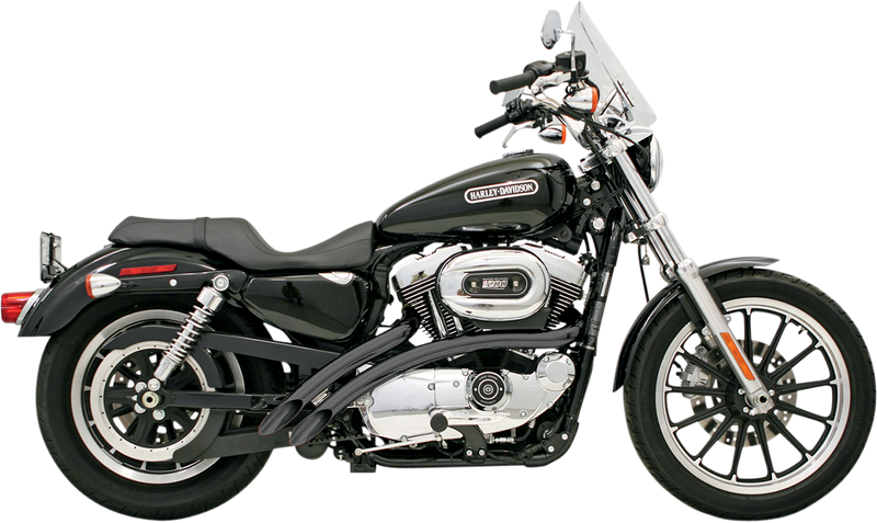 BASSANI XHAUST Radial Sweeper Exhaust - Black - '86-'03 XL Sportster - XL-FF12B - PartsOutlet.com.au