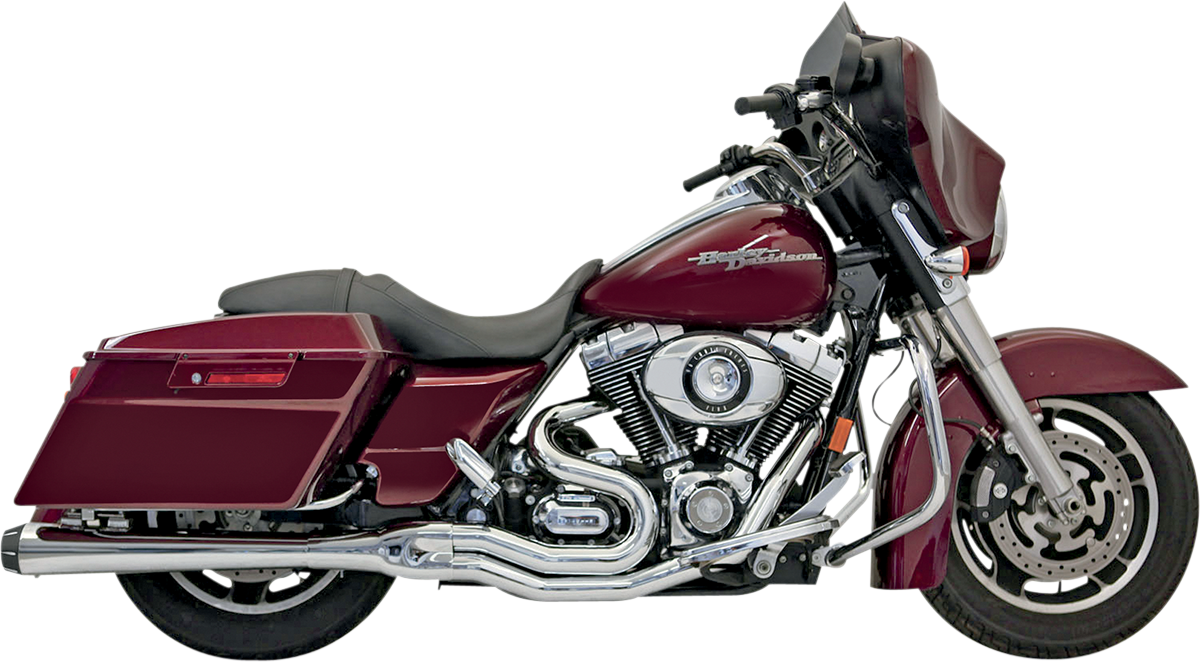 BASSANI XHAUST Megapower 2:1 Exhaust -  1-3/4" to 1-7/8" to 2" - Chrome '95-'16 FLH-767