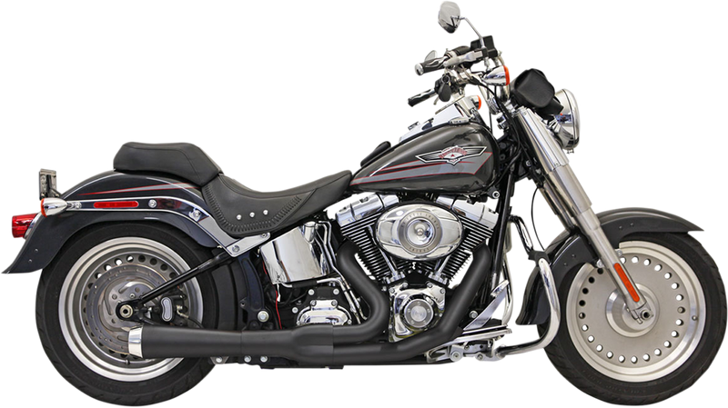 BASSANI XHAUST Road Rage 2:1 Exhaust - Black - Short - '86-'17 Softail 12122J - PartsOutlet.com.au
