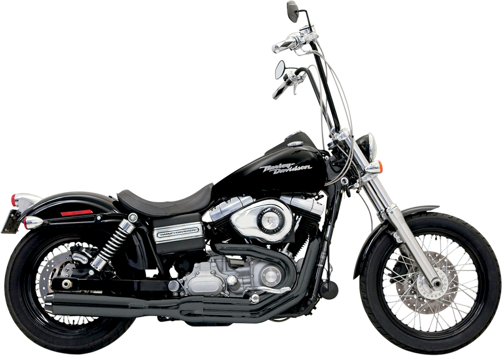 BASSANI XHAUST Road Rage II B1 2:1 Power Exhaust - Dyna '91-'17 - Black 1D18RB - PartsOutlet.com.au