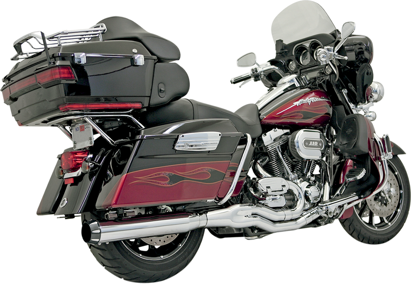 BASSANI XHAUST Road Rage B4 2:1 Exhaust System with 4" Straight Can Muffler - Chrome - '95-'16 FL FLH-757