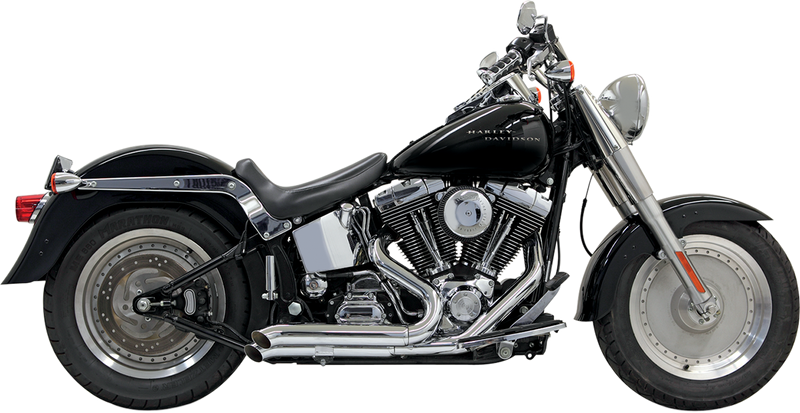 BASSANI XHAUST Pro Street Exhaust - Chrome - Turn Out - '86-'17 Softail 1S24D - PartsOutlet.com.au