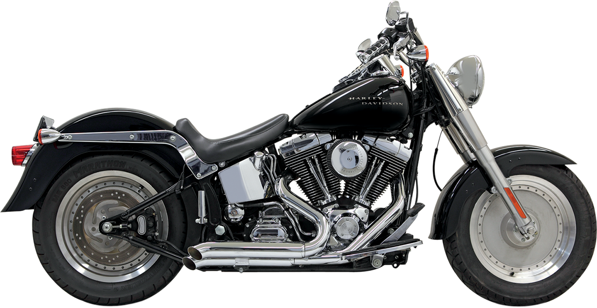 BASSANI XHAUST Pro Street Exhaust - Chrome - Turn Out - '86-'17 Softail 1S24D