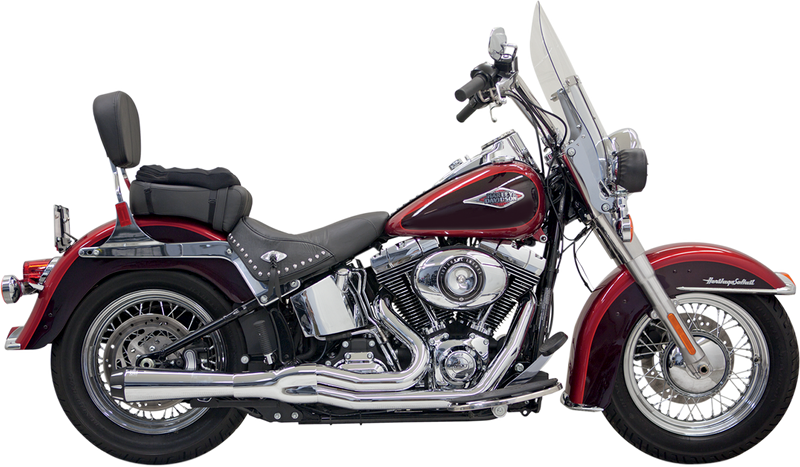 BASSANI XHAUST Mega Power Exhaust Megaphone - Softail '86-'17 - Chrome 1S12R - PartsOutlet.com.au