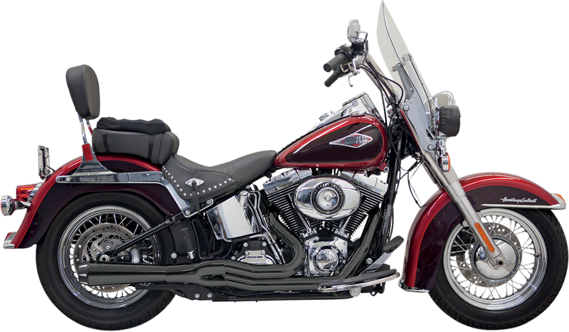 BASSANI XHAUST Mega Power Exhaust Megaphone - Softail '86-'17 - Black 1S12RB - PartsOutlet.com.au