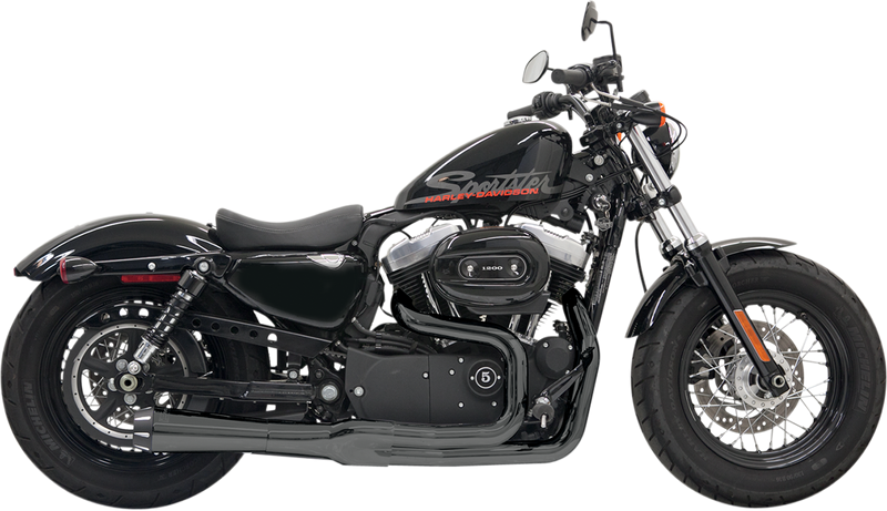 BASSANI XHAUST Mega Power Exhaust - Sportster '04-'13 - Black 1X22RB - PartsOutlet.com.au