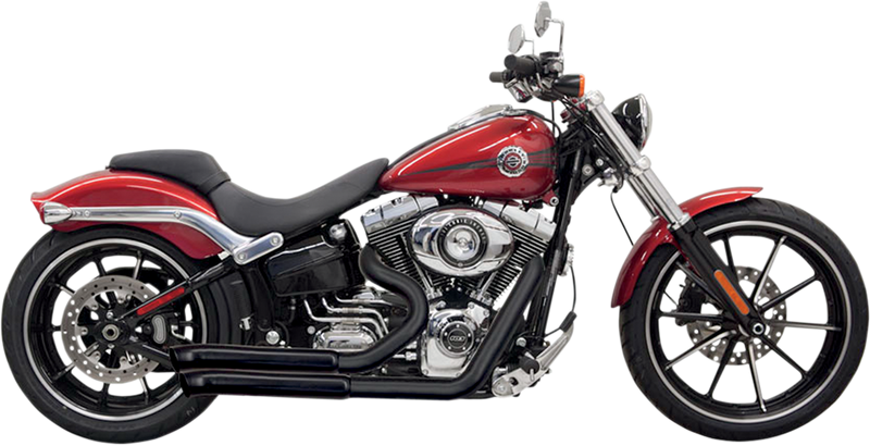 BASSANI XHAUST Pro Street Exhaust - Breakout & Rocker - Black - Harley-Davidson 2008-2017 - 1S33DB - PartsOutlet.com.au