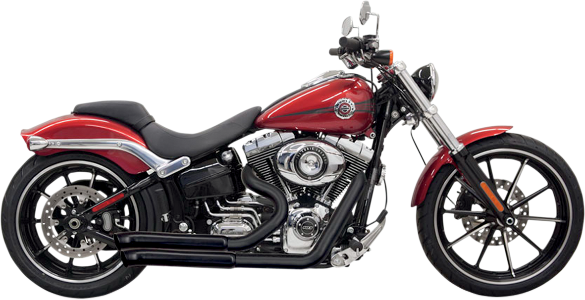 BASSANI XHAUST Pro Street Exhaust - Breakout & Rocker - Black - Harley-Davidson 2008-2017 - 1S33DB