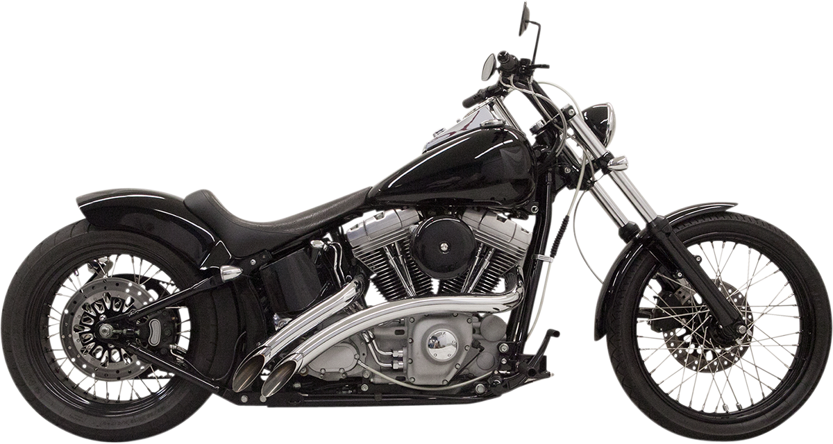 BASSANI XHAUST Radial Sweeper Exhaust - Softail & Dyna 1986-2017 -Chrome 1SD1F