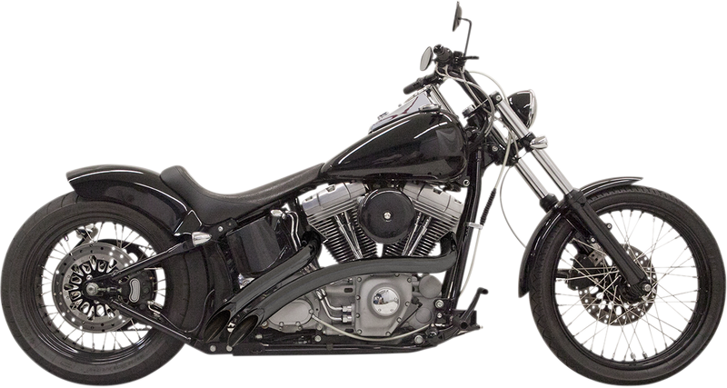 BASSANI XHAUST Radial Sweeper Exhaust - Black Softail 86+ , Dyna 06+ - 1SD1FB - PartsOutlet.com.au