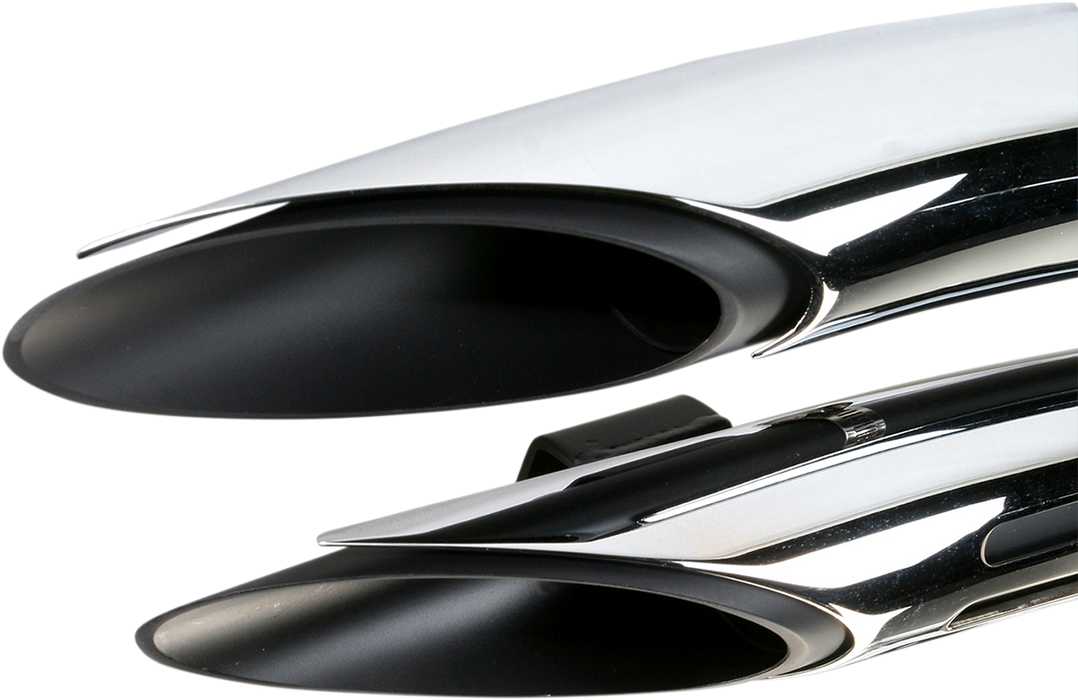 BASSANI XHAUST Sweeper Exhaust - '86-'17 Softail & Dyna - Black/Chrome 1SD2F