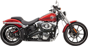 BASSANI XHAUST Sweeper Exhaust - 86+ Softail & 06+ Dyna - Black/Black 1SD2FBB - PartsOutlet.com.au