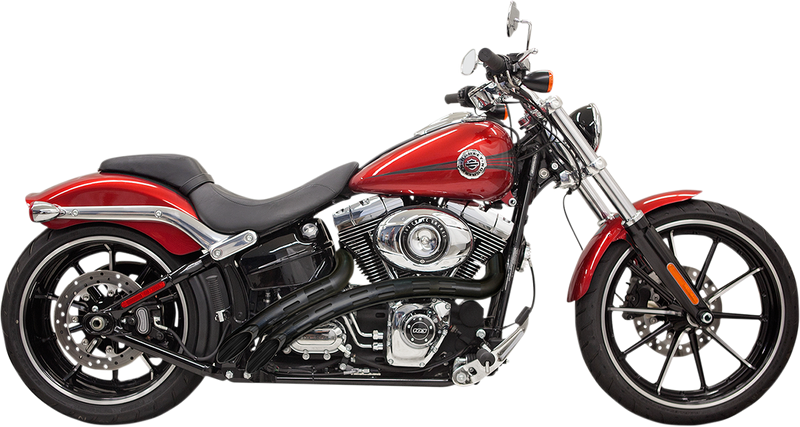 BASSANI XHAUST Sweeper Exhaust - 86+ Softail & 06+ Dyna - Black/Black 1SD2FBB - PartsOutlet.com.au