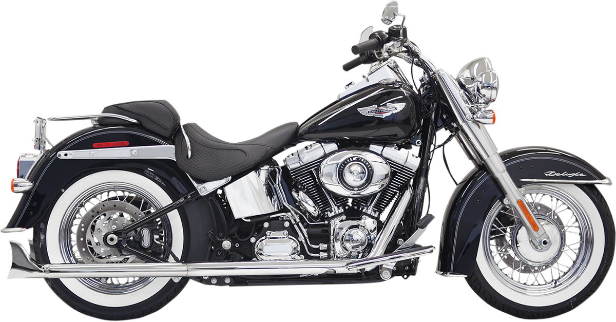 BASSANI XHAUST True Duals w/30 in. 2.25" Fishtail Mufflers - Softail '07-'17 - No Baffles - 1S46E-30