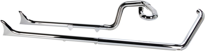 BASSANI XHAUST Bassani True Dual Fishtail Exhaust - 36" - Chrome - '89-'17 Softail- without Baffles 1S26E-36