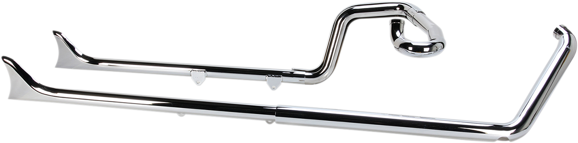 BASSANI XHAUST Bassani True Dual Fishtail Exhaust - 36" - Chrome - '07-'17 Softail- without Baffles 1S26E-36