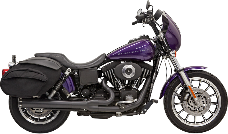 BASSANI XHAUST Road Rage 2:1 Exhaust - Black - Megaphone - Long - '91-'05 FXD Dyna - 13321R - PartsOutlet.com.au
