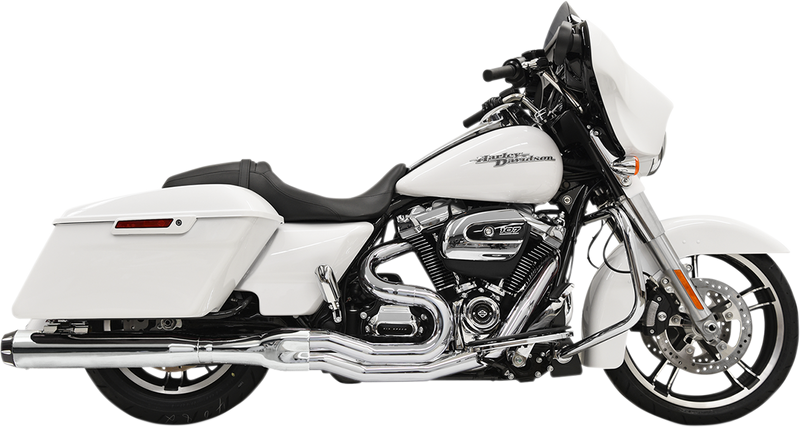 BASSANI XHAUST Road Rage 2:1 B4 System w/4" Straight Muffler for '17-'24 Bagger - Chrome - 1F58R