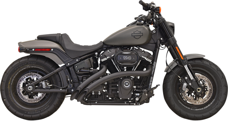 BASSANI XHAUST Radial Sweeper Exhaust - Black - 2018-2021 Fat Bob, Boy, Breakout, Street Bob, Slim and FXDR - 1S21FB - PartsOutlet.com.au