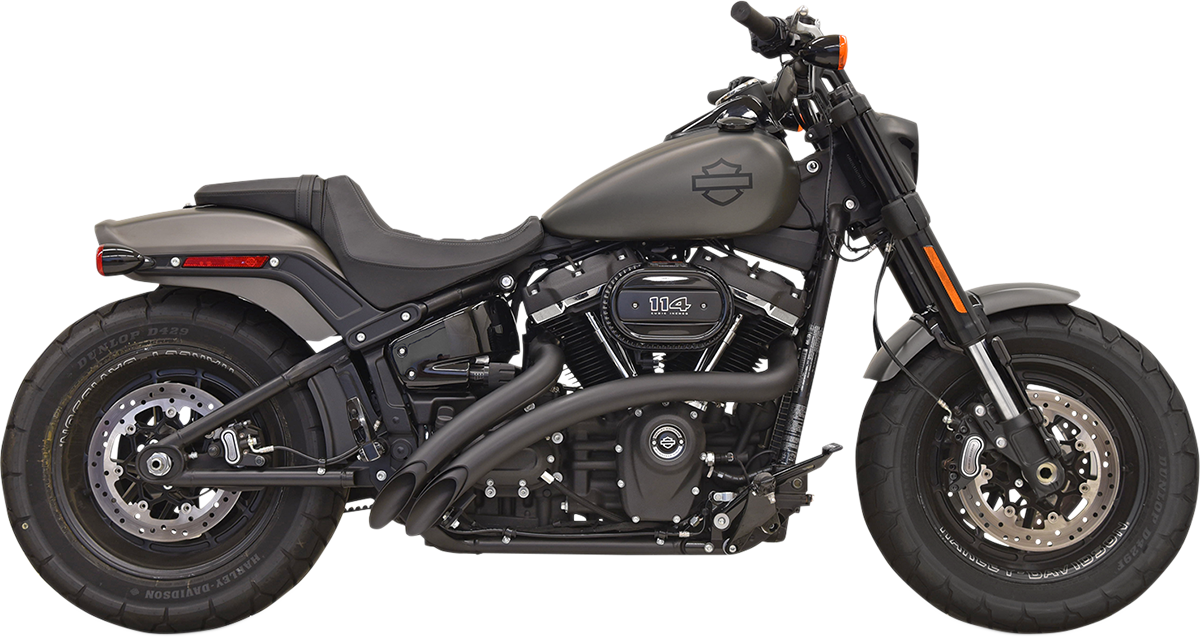 BASSANI XHAUST Radial Sweeper Exhaust - Black - 2018-2021 Fat Bob, Boy, Breakout, Street Bob, Slim and FXDR - 1S21FB - PartsOutlet.com.au