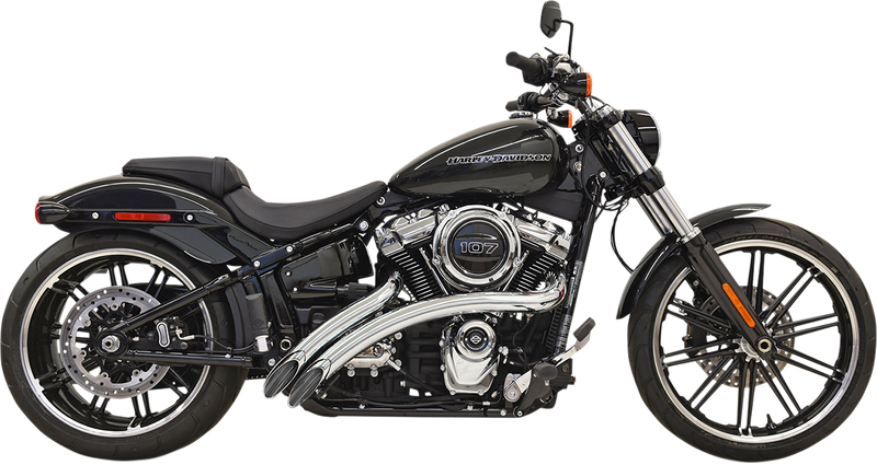 BASSANI XHAUST Radial Sweeper Exhaust - Chrome - 2018-2021 Fat Bob, Boy, Breakout, Street Bob, Slim and FXDR - 1S21F - PartsOutlet.com.au