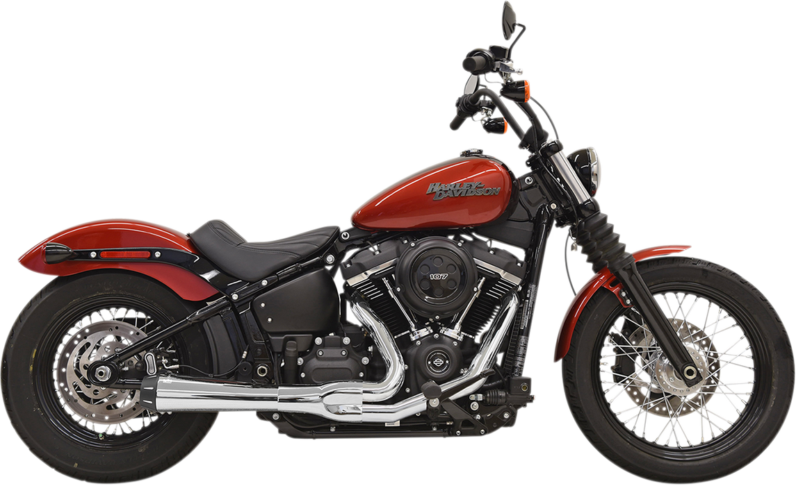 BASSANI XHAUST Road Rage 2:1 Exhaust - 2018+ M8 Softail Street Bob, Lowrider, Slim & Fat Bob - Chrome 1S72R