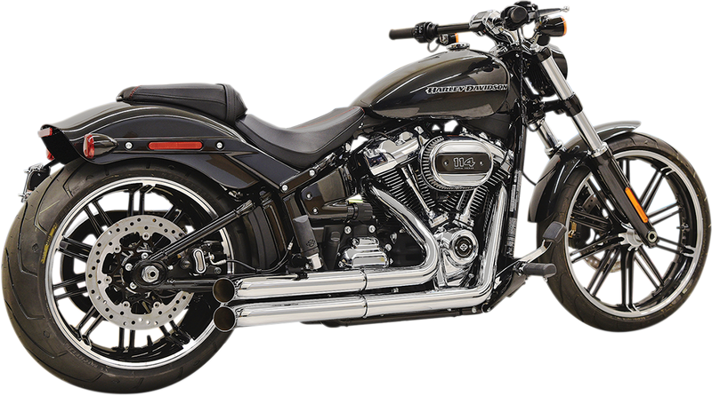 BASSANI XHAUST Pro Street Exhaust - Chrome - 2020 Softail Breakout, 2018-2021 Fat Boy & FXDR - 1S34D - PartsOutlet.com.au