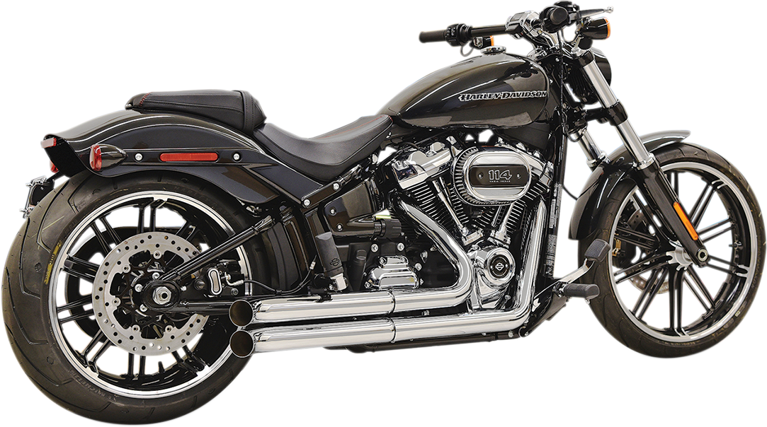 BASSANI XHAUST Pro Street Exhaust - Chrome - 2020 Softail Breakout, 2018-2021 Fat Boy & FXDR - 1S34D