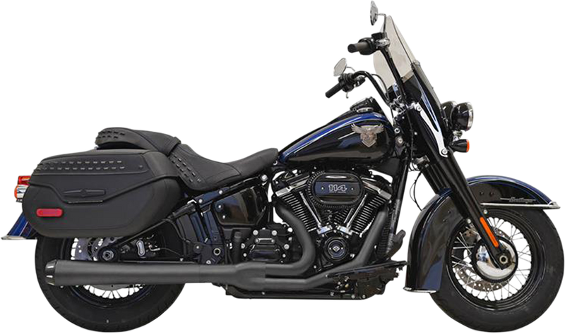 BASSANI XHAUST Road Rage 2:1 Touring Exhaust System for 2018-2021 Softail Heritage, Deluxe - Black 1S91RB - PartsOutlet.com.au