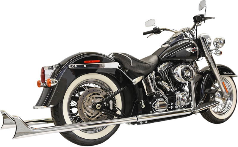 BASSANI XHAUST True Duals w/39 in. Long Fishtail Mufflers for Softail '07-'17 - 1S26E-39 - PartsOutlet.com.au