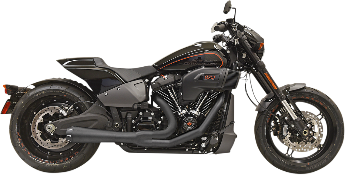 BASSANI XHAUST Road Rage 2:1 Exhaust 2018-2024 Softail Breakout, Fat Boy & FXDR - Black 1S94RB - PartsOutlet.com.au