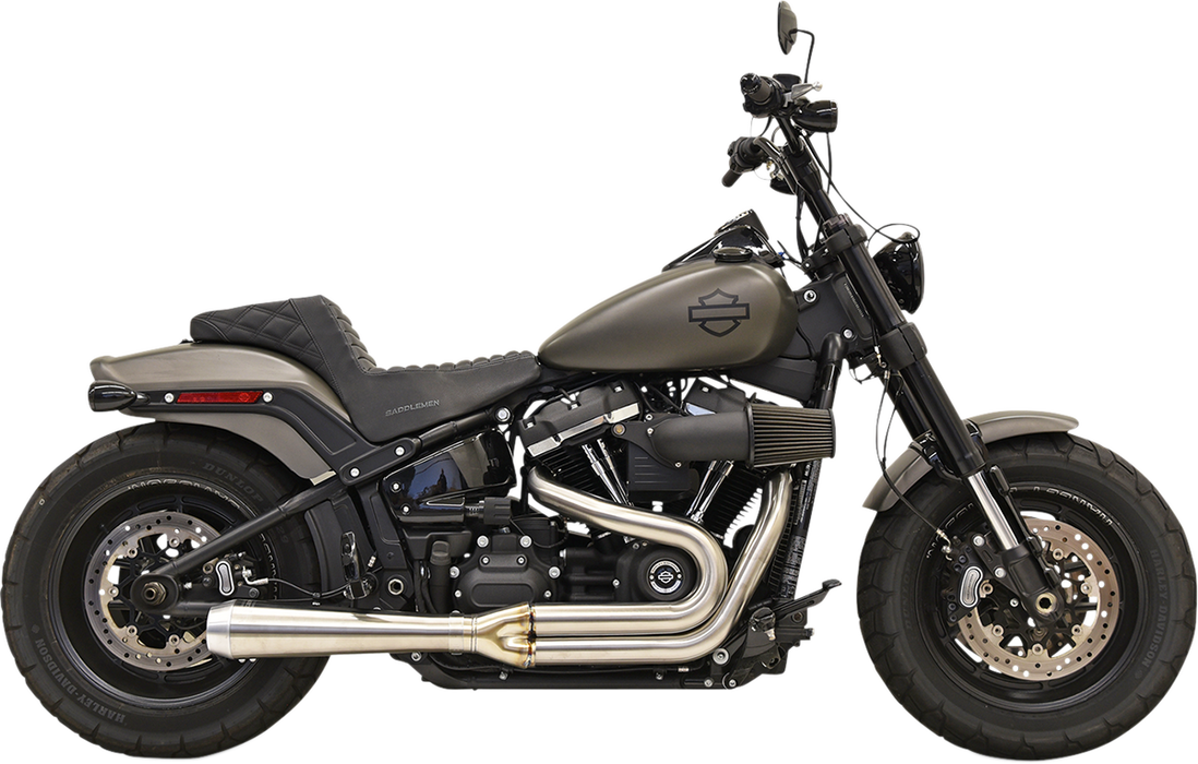 BASSANI XHAUST Road Rage 2:1 '18-'21 Softail Fatbob , Slim Exhaust - Stainless Steel 1S92SS