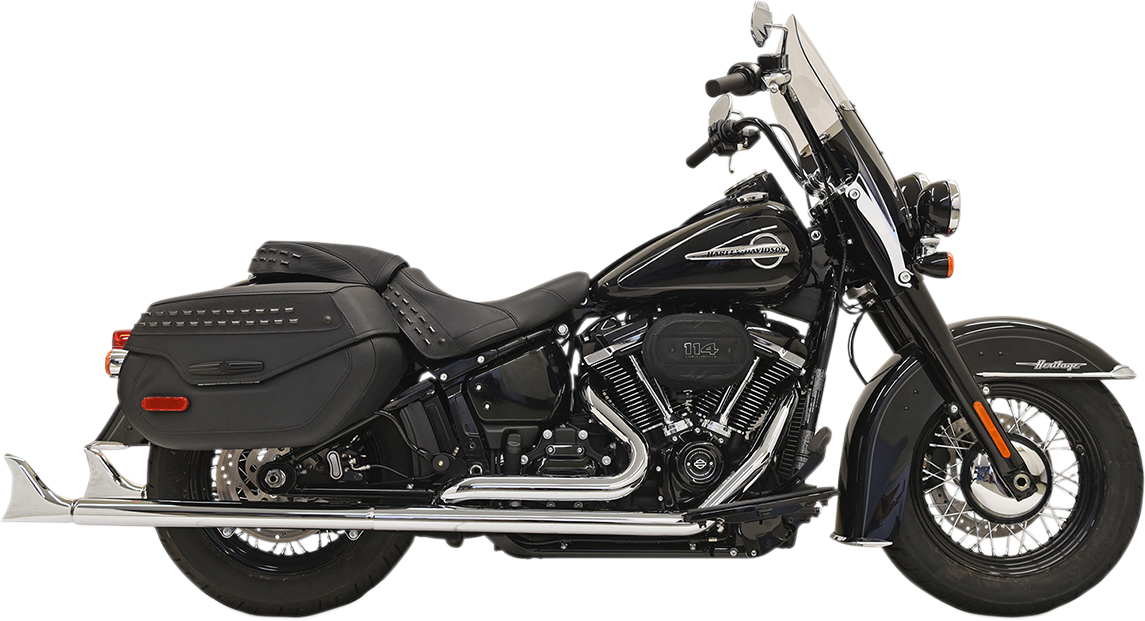 BASSANI XHAUST True Duals 33" in. 2-1/4" Fishtail Mufflers With Baffles for Softail - 1S96E-33