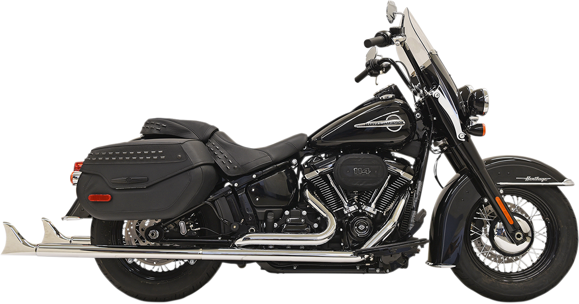 BASSANI XHAUST True Duals 36" in. 2-1/4" Fishtail Mufflers With Baffles for 2018-2020 Softail - 1S96E-36