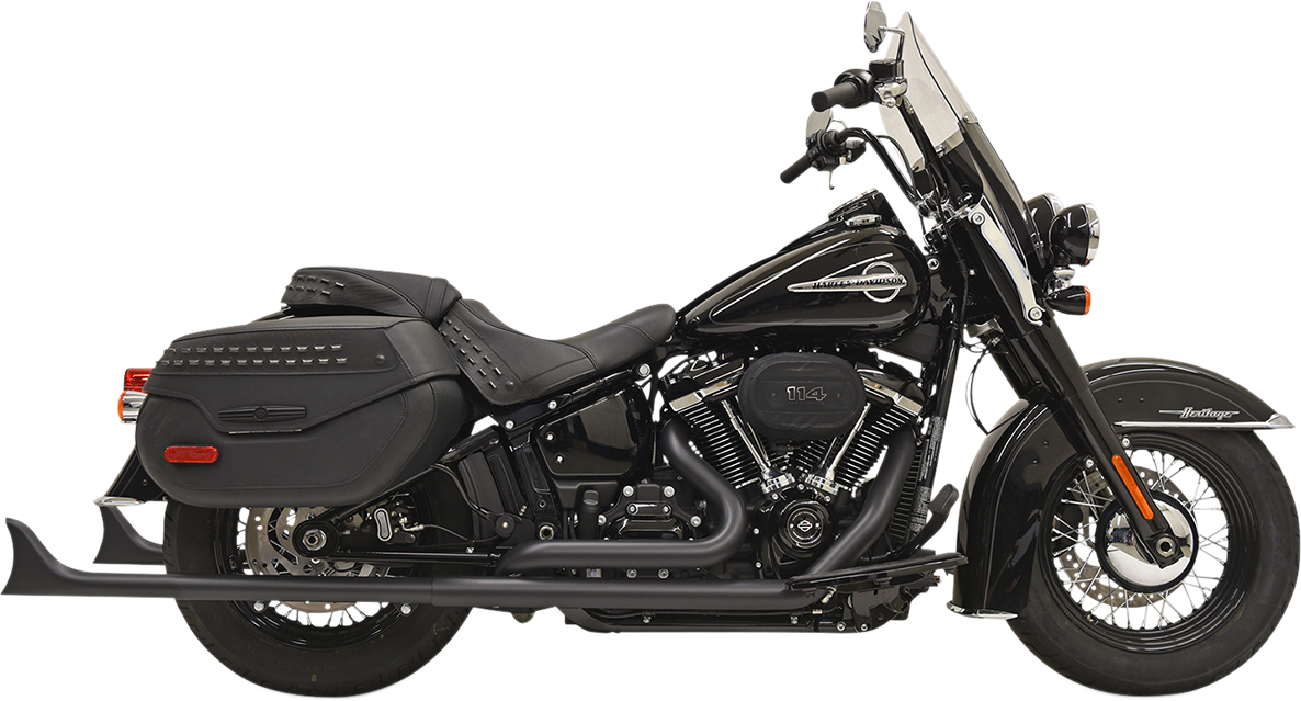 BASSANI XHAUST True Duals w/33 in. Fishtail Mufflers Without Baffles - Black - 2018+ Heritage -1S76EB33
