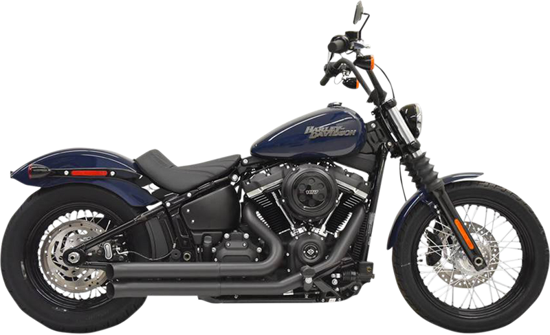 BASSANI XHAUST Pro Street Exhaust - 2018+ Softail Street Bob, Lowrider/S, Fat bob, Breakout - Black 1S35DB - PartsOutlet.com.au