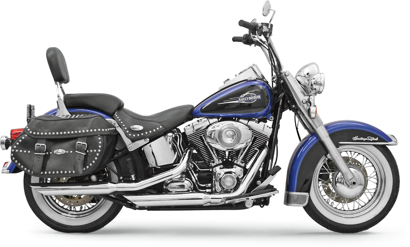 BASSANI XHAUST Firepower Series 3" Mufflers - Chrome - Slash-Cut - Softail '07-'17 - 12117B