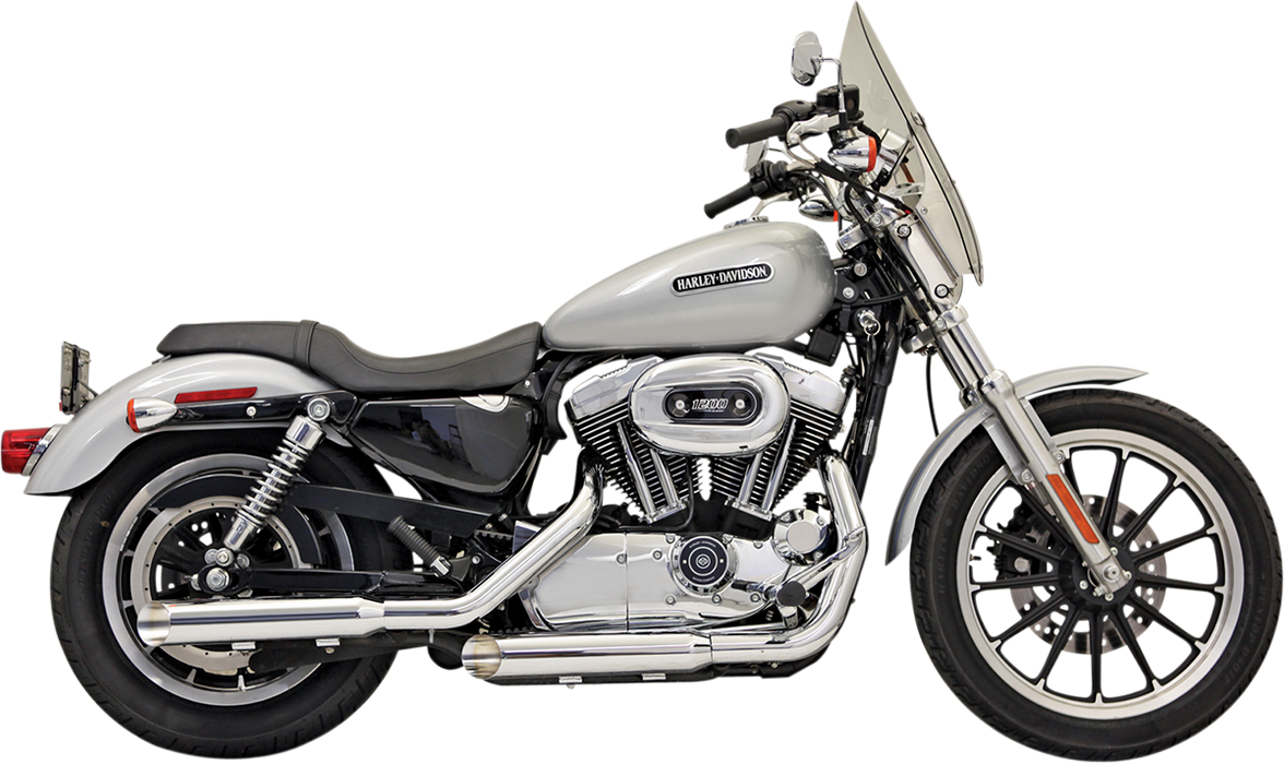 BASSANI XHAUST Firepower Series 3" Mufflers - Chrome - Slash-Cut - Sportster '04-'13 1X17F