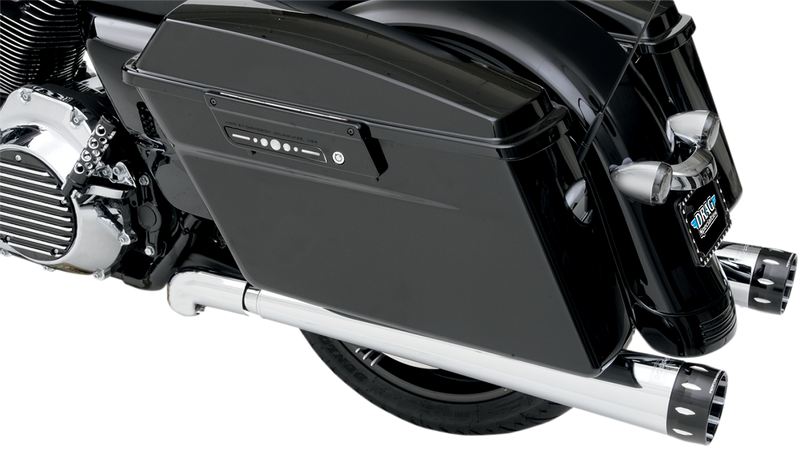 BASSANI XHAUST Megaphone Mufflers - Chr/Pol - Tapered - Performance Baffle '95-'16 FLH-517L - PartsOutlet.com.au