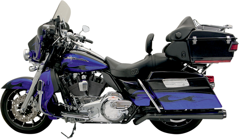 BASSANI XHAUST Mega Power Pseudo Muffler - Black - '09-'20 FL - 1F49RB - PartsOutlet.com.au