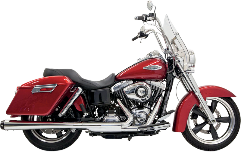 BASSANI XHAUST Slip On 4" Chrome Megaphone Muffler - '12-'16 Dyna Switchback - 1D17R