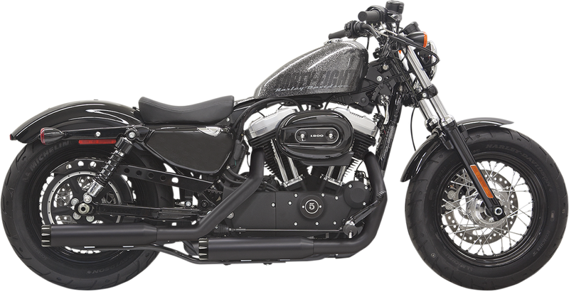 BASSANI XHAUST Mufflers - Black - Fluted - Sportster '14-'20 1X27TB - PartsOutlet.com.au
