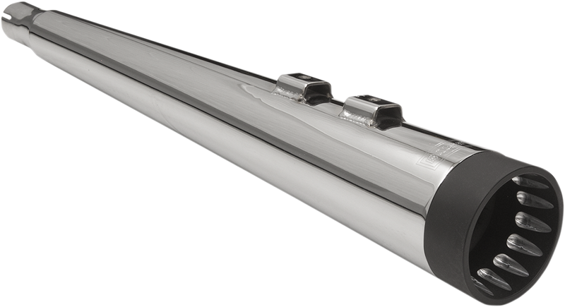 BASSANI XHAUST 4" Slip On DNT Megaphone Muffler - Chrome/Black - '95-'16 FL 1F57DNT5