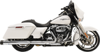 BASSANI XHAUST Slip On DNT Straight Can Mufflers for FL - '17-'19 Bagger -Chrome/Black 1F72DNT5 - PartsOutlet.com.au