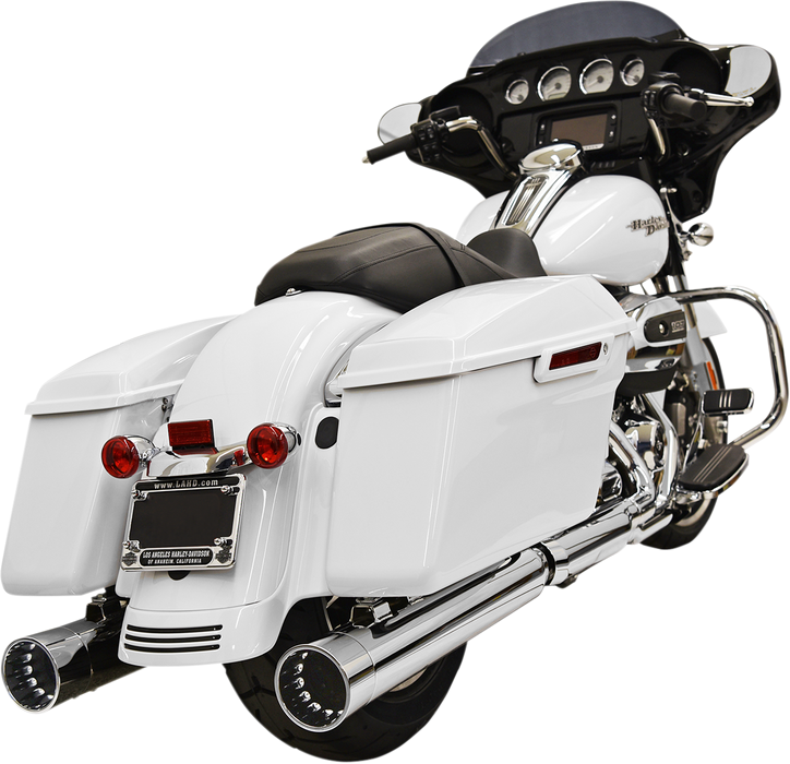 BASSANI XHAUST Slip On DNT Straight Can Mufflers for FL - '17-'19 Bagger - Chrome 1F72DNT6