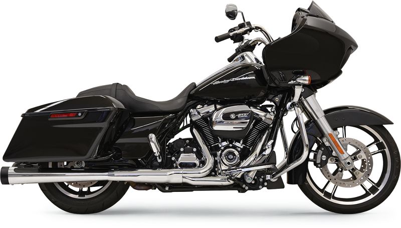 BASSANI XHAUST 4" Slip On DNT Megaphone Muffler - Chrome/Black 2017+ Bagger - 1F572DNT5