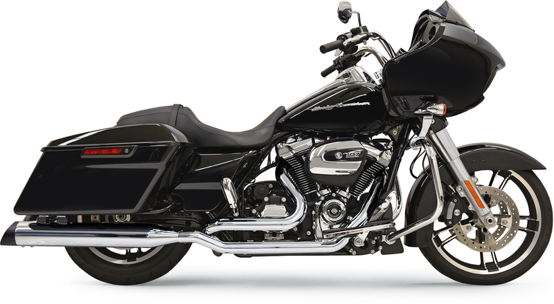 BASSANI XHAUST True Dual Down Under Headpipes W/ Heat Shields - '17-'19 Bagger - Chrome 11515A - PartsOutlet.com.au
