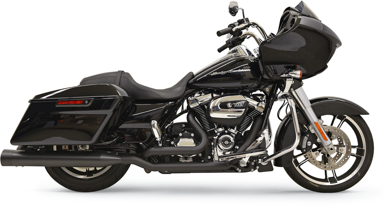 BASSANI XHAUST True Dual Down Under Headpipes Only - w/ Heat Shields - '17-'19 Bagger - Black 11525A - PartsOutlet.com.au