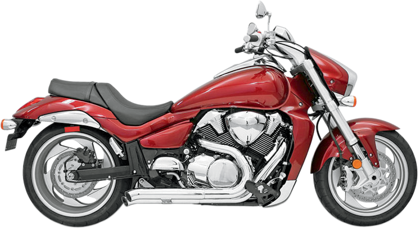 BASSANI XHAUST Pro Street Turn Out Exhaust - Suzuki Boulevard 2006-2009 - Chrome - M109R SM9-3TO